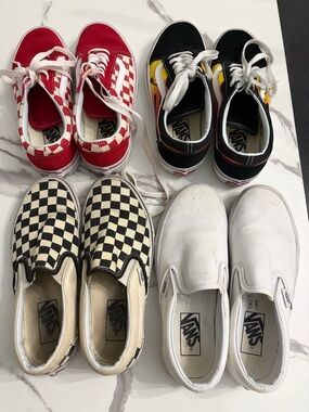 Vans Kids Classic Slip-On & Lace Shoes - Checkerboard, White, Red, Black/Yellow